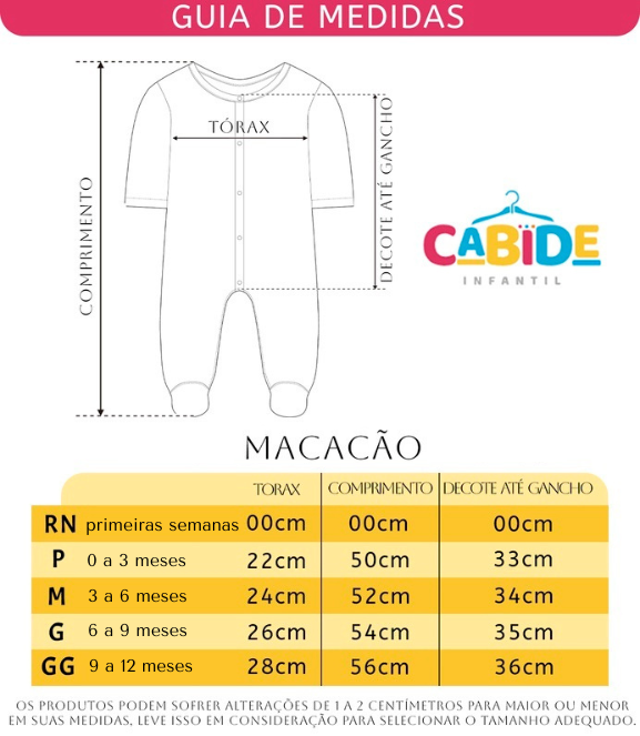 Tabela de Medidas
