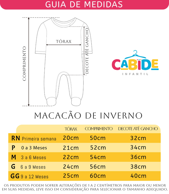 Tabela de Medidas